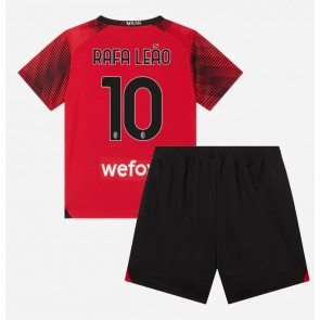 AC Milan Rafael Leao #10 Dětské Domácí dres komplet 2023-24 Krátký Rukáv (+ trenýrky)